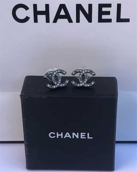 black chanel stud|authentic chanel earrings.